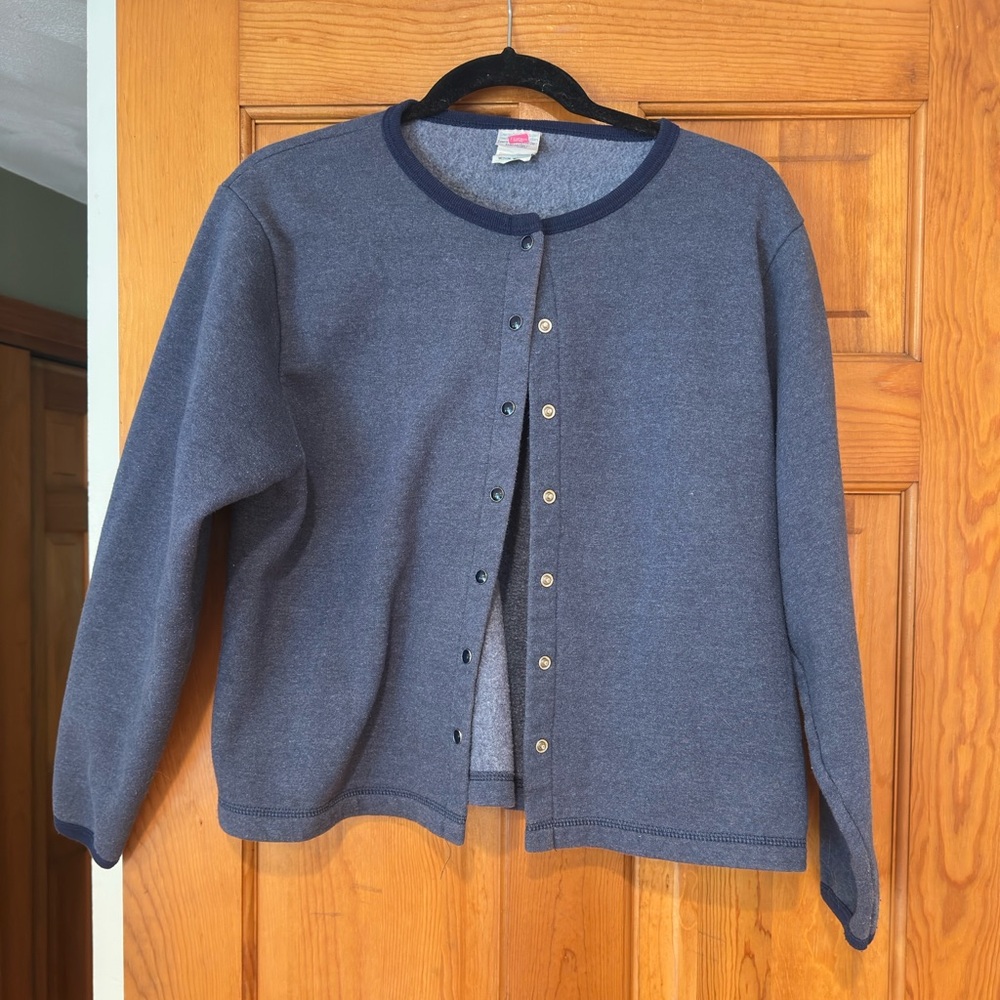 Hanes Blue Cardigan Sweater